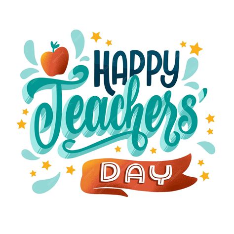 Free Vector | Happy teachers day lettering theme