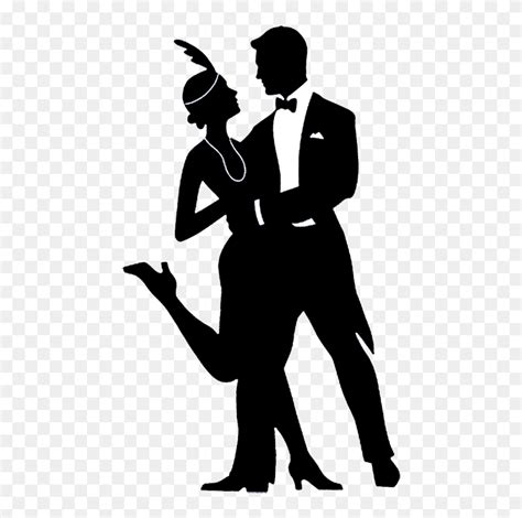 Charleston Dancing Couple - Great Gatsby Silhouette, HD Png Download ...