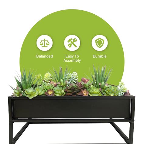 Modern Metal Planter Box, Low, Black – Cocoyard Garden Supply