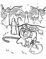 Shepherds And Angels Coloring Page  Angel coloring pages sketch template