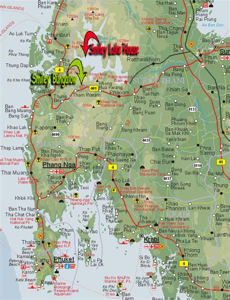 Location of Smiley Bungalow and Smiley Lake House