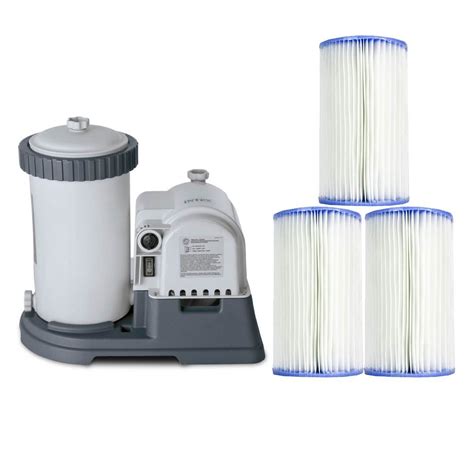 Intex 2500 GPH Swimming Pool Filter Pump + Replacement Filter Cartridge ...