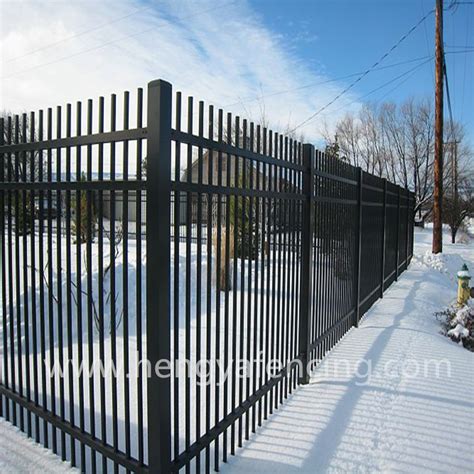 black welded metal tube steel wrought iron picket metal fence - Professional Fence & Railing ...