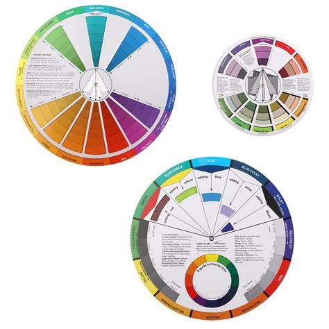 Buy 3 Pieces Color Mixing Wheel, Paint Mixing Guide Color Guide Chart Matching Color Wheel for ...