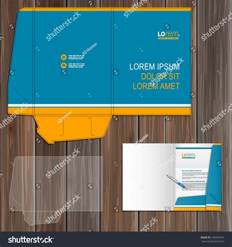 Blue Folder Template Design Corporate Identity Stock Vector (Royalty ...