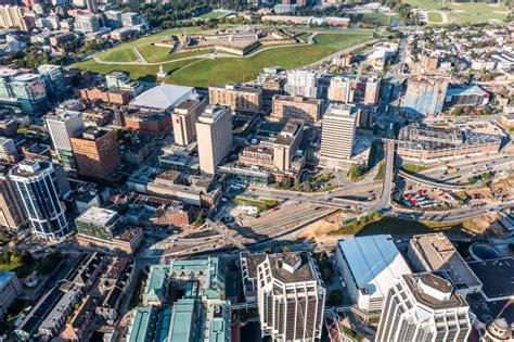 Aerial View of Downtown Halifax with Modern Buildings and Citadel Hill ...