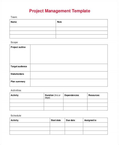 Project Management Templates - 9+ Free Word, PDF Documents Download ...