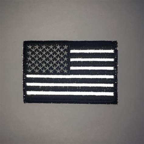 3" Black White & Reflective American US Flag Iron on Sew on Patch – PATCHERS