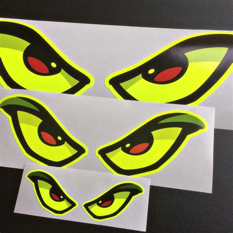 REFLECTIVE EVIL EYES - 3 SIZES AVAILABLE - Decal Heads