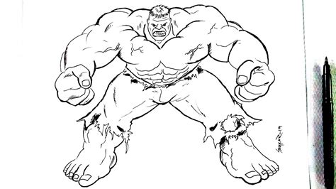 How to draw HULK | Hulk drawing | Avenger drawing || Hulk outline drawing tutorial - YouTube