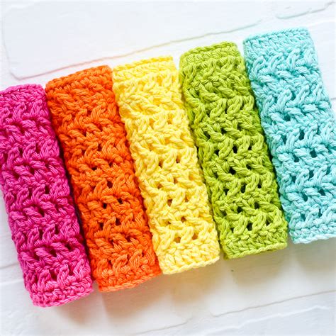 Crochet Dishcloth Herringbone Pattern - Sugar Bee Crafts