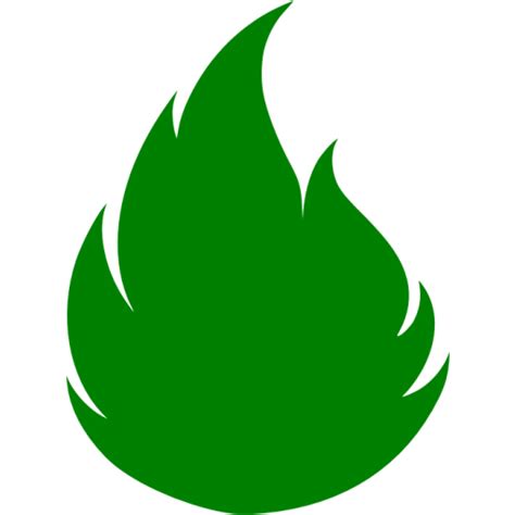 Green flame 2 icon - Free green flame icons