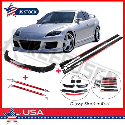 For Mazda RX-8 Coupe Front Bumper Lip Splitter Side Skirts Parts Body ...