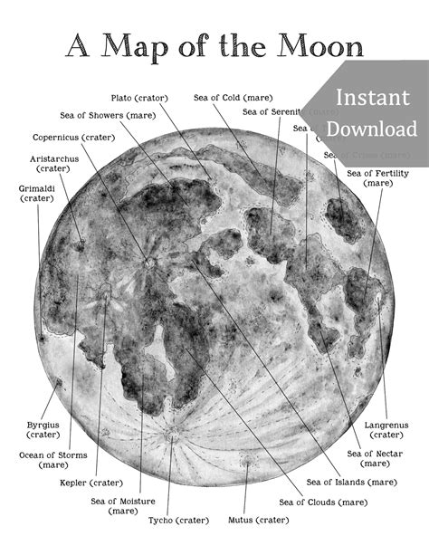 Labeled Map Of The Moon