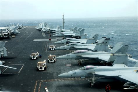 U.S. aircraft carrier strike group sails through Strait of Hormuz - The ...