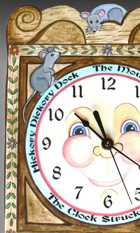 Hickory Dickory Dock Clock, Nursery Rhyme Pendulum Clock With Mice,nursery and Kids Room Wall ...