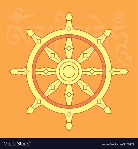 Dharma wheel-buddhist religious symbol Royalty Free Vector