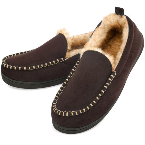 Vonmay - VONMAY Men's Moccasin Slippers Fuzzy House Shoes Fluffy Fur ...