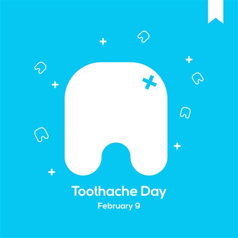 Toothache Day Simple Minimalist Flat Style Vector Illustration. Toothache Bandage Poster ...