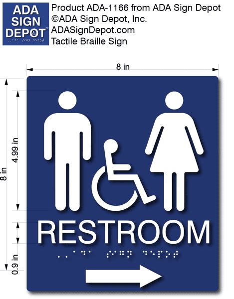 Unisex Wheelchair Accessible Restroom Sign with Direction Arrow – ADA ...