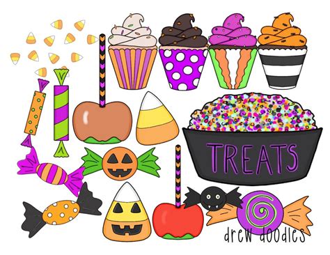 Halloween Treats Digital Clip Art Set Instant Download - Etsy