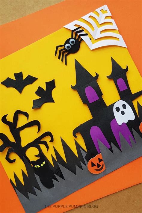 Haunted House Paper Scene | Fun halloween crafts, Paper crafts for kids, Fun halloween activity