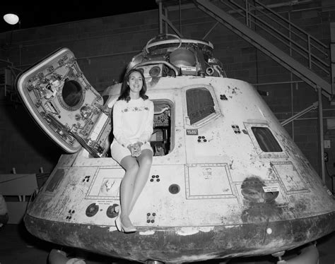 Miss NASA 1971 at the Apollo 8 capsule : r/OldSchoolCool