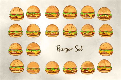 Burger Set Graphic by The Digital Dreamland · Creative Fabrica