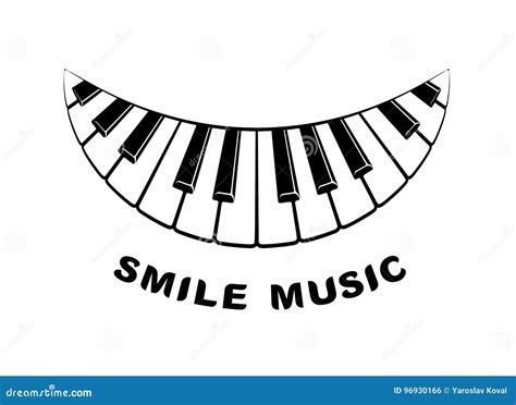 Music Logo Piano Smile Icon, Simple Style Stock Illustration - Illustration of pictogram, design ...