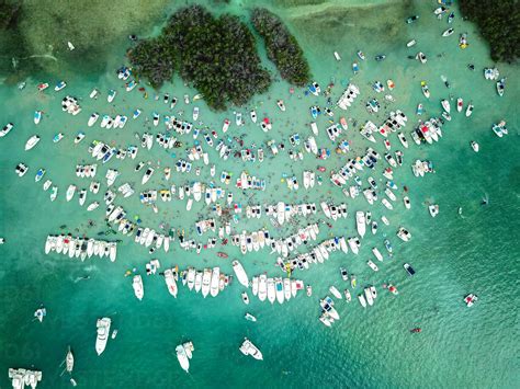 Aerial view of Cayo Caracoles, La Parguera Puerto Rico. Known to be one of the most popular ...