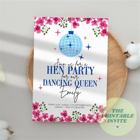 Mamma Mia Dancing Queen Hen Bachelorette Party Invitation - Etsy in ...