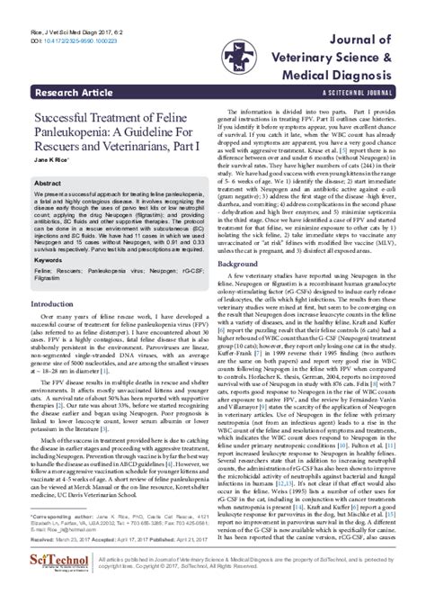 (PDF) Successful Treatment of Feline Panleukopenia: A Guideline For ...