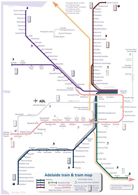 Adelaide train and tram map