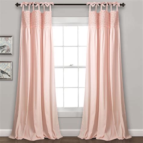 Lydia Ruffle Window Curtain Panels Blush 40x95 Set - Walmart.com