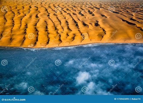 Sand Dunes of Namib Desert from Aircraft on Skeleton Coast in Namibia ...