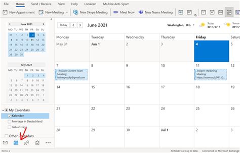 Microsoft Outlook Calendar