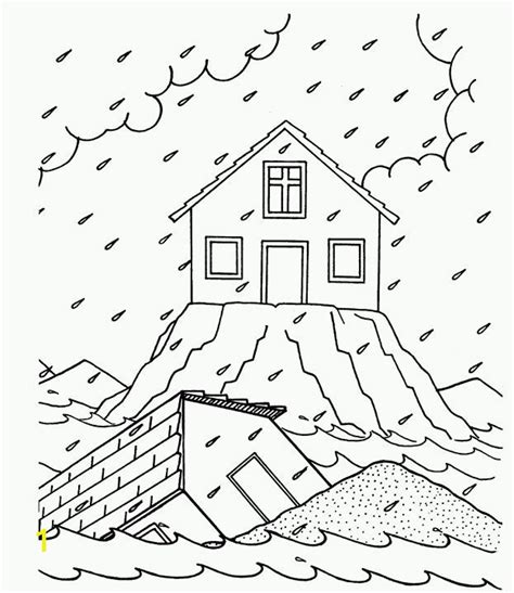 Wise and Foolish Builders Coloring Page | divyajanan