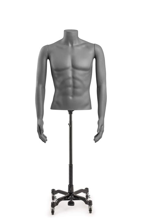 Male Headless Torso Mannequin with Removable Arms, Grey Color | The Shop Company (TSC Forms)