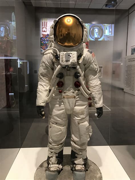 The spacesuit Neil Armstrong wore with his first steps on the moon : r/pics