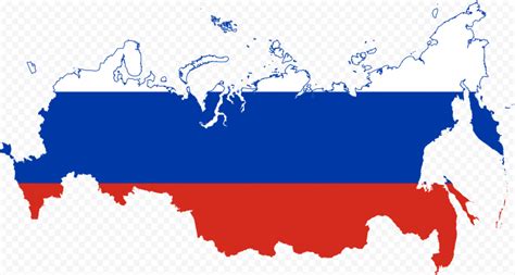 Russia Flag On Map Shape | Citypng