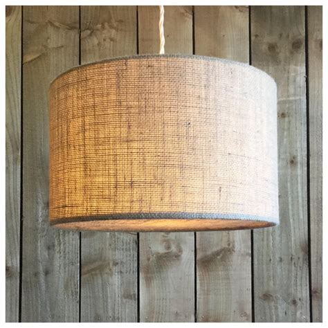 Natural Hessian Lampshade With Hessian Diffuser - Etsy UK | Drum lampshade, Ceiling lamp shades ...