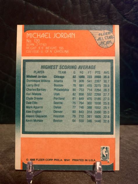 1988-89 Fleer MICHAEL JORDAN All-Star Team #120 | eBay