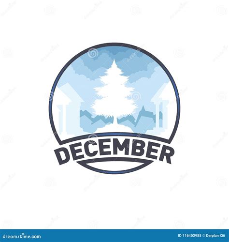 Landscape Logo Month December Stock Vector - Illustration of emblem ...