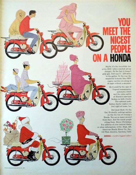 Vintage Motorcycle Advertising: 1963 Honda Ad, Look Magazine, December 3, 1963, "You Meet the ...