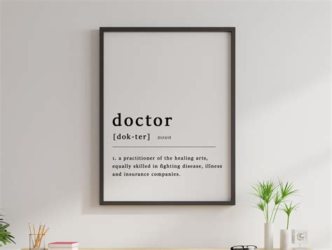 Definition of A Doctor Quote Poster Print GP Medical Doctors - Etsy