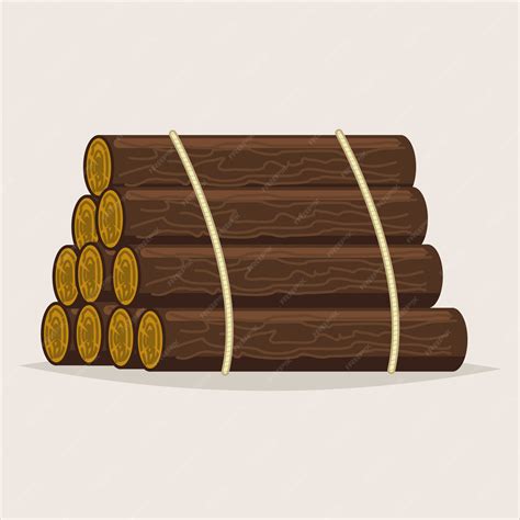 Premium Vector | Logs tree. Timber vector cartoon illustration isolated