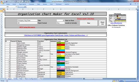 OfficeHelp - Macro (00051) - Organization Chart Maker for Microsoft® Excel®