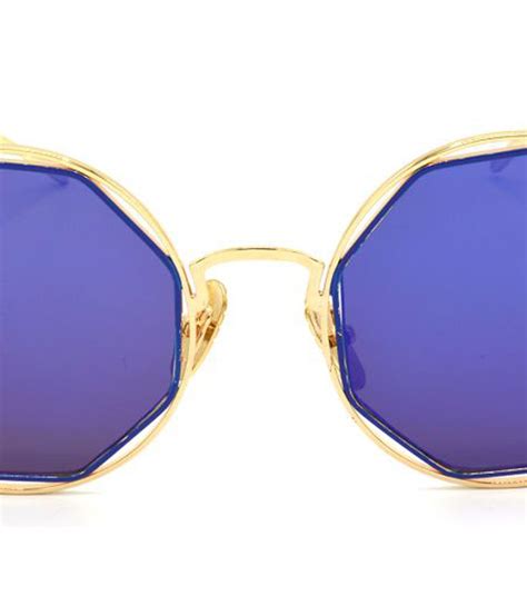 Tara Jarmon Blue Round Sunglasses ( TJ-BX331-GLD-BLU ) - Buy Tara Jarmon Blue Round Sunglasses ...