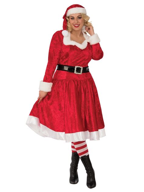 Womens Curvy Miss Santa Costume - PartyBell.com