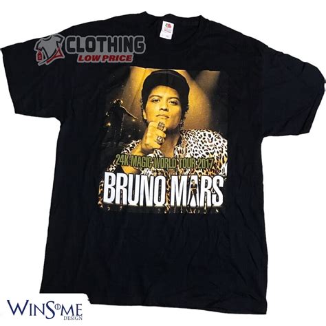 Bruno Mars Concert 2023 Merch Bruno Mars 24k Magic World Tour T-Shirt - Winsomedesign